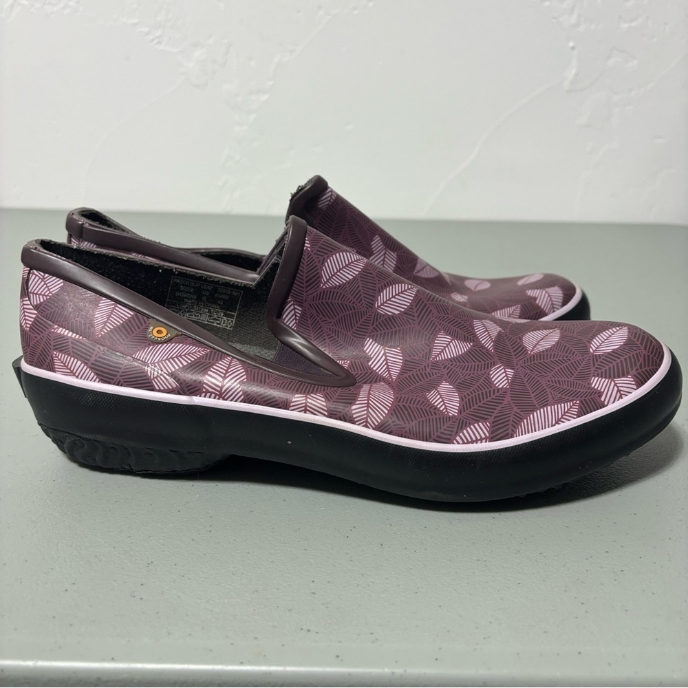BOGS Women's Patch Slip Leaf Clogs Waterproof Rubber Garden Size 12 Outdoor